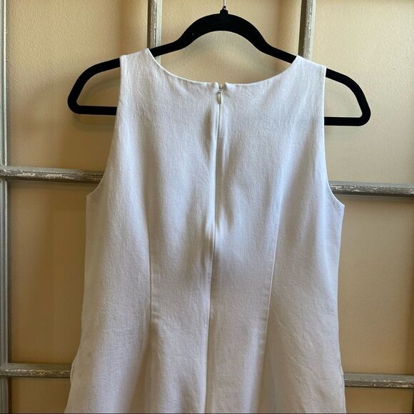 BROOKS Bothers-White Cotton Blend Lace Bottom Detail Vacation Midi Dress - Picture 9 of 12